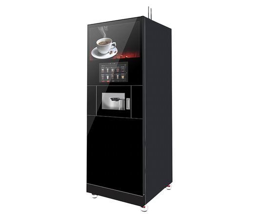 the side view of standing coffee vending machine